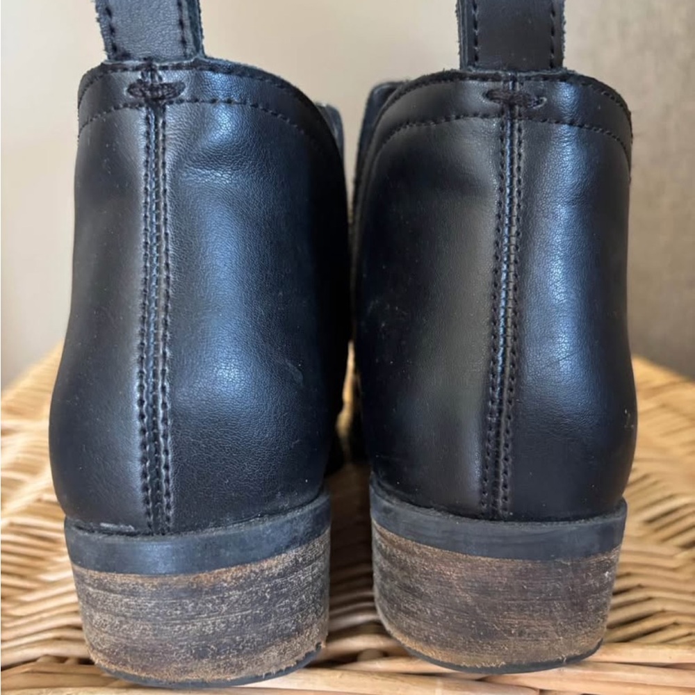 Dolce Vita Leather Ankle Boots Black 8.5